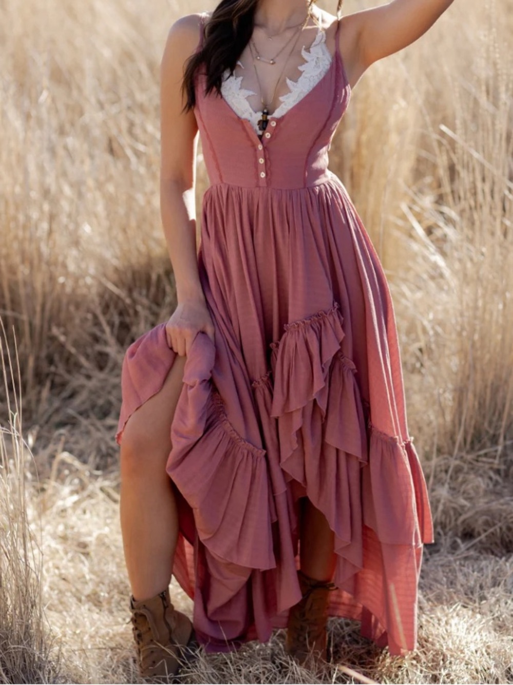 Joyfolie Everlie Dress in Clay